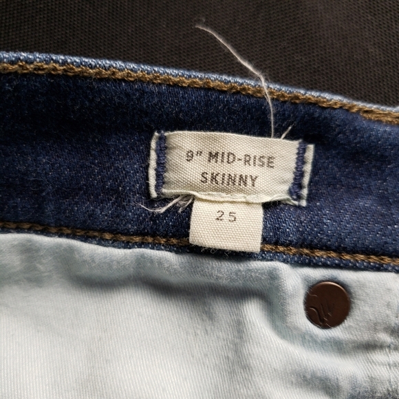 Madewell Mid Rise Skinny‎ Jeans Dark Wash 25 - Picture 6 of 9